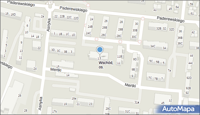 Ostrów Wielkopolski, Mertki Jana, 13A, mapa Ostrów Wielkopolski