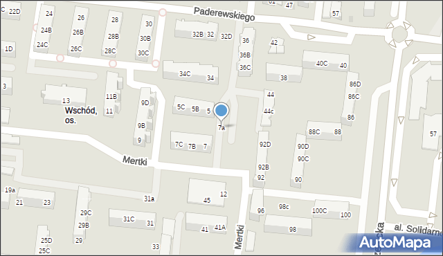 Ostrów Wielkopolski, Mertki Jana, 7a, mapa Ostrów Wielkopolski