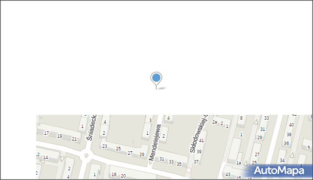 Oświęcim, Mendelejewa Dymitra, 7, mapa Oświęcimia