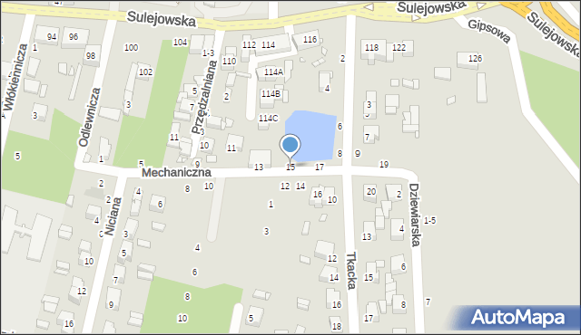 Piotrków Trybunalski, Mechaniczna, 15, mapa Piotrków Trybunalski