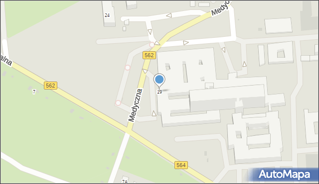 Płock, Medyczna, 19, mapa Płock