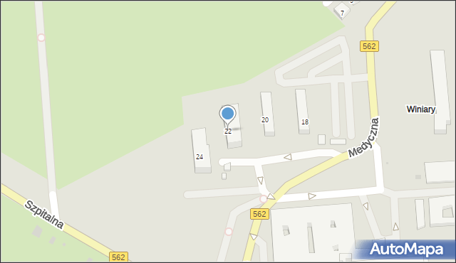 Płock, Medyczna, 22, mapa Płock