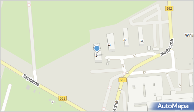 Płock, Medyczna, 24, mapa Płock