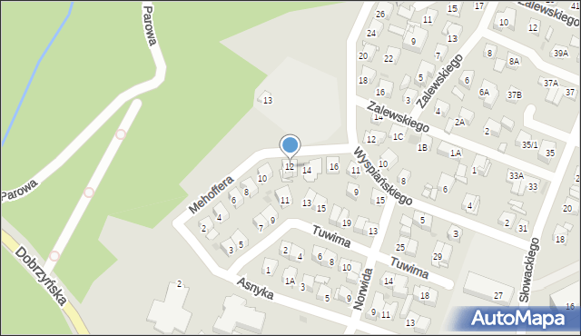 Płock, Mehoffera Józefa, 12, mapa Płock