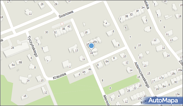 Puławy, Meresty Ludwika, 14, mapa Puław