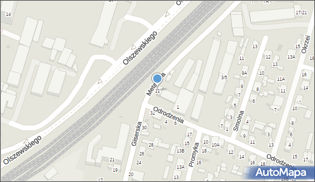 Radom, Metalowa, 11, mapa Radomia