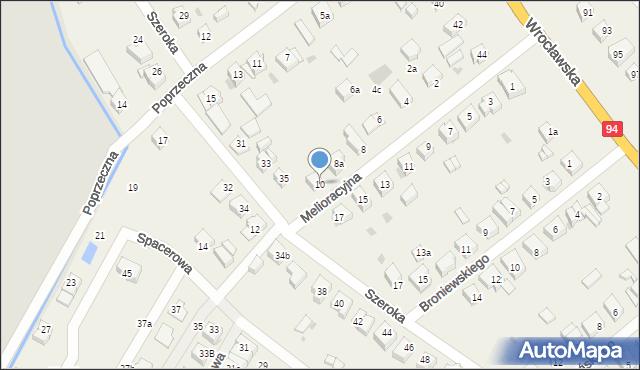 Radwanice, Melioracyjna, 10, mapa Radwanice