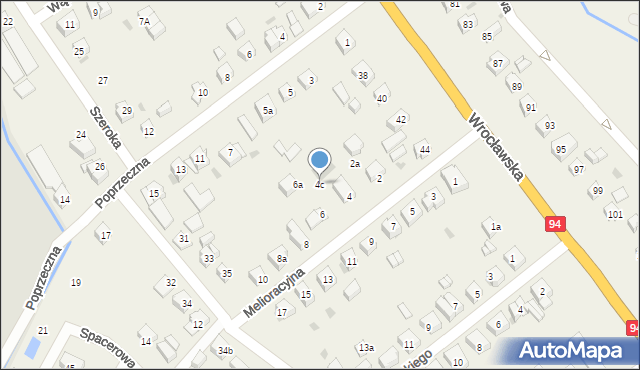 Radwanice, Melioracyjna, 4c, mapa Radwanice