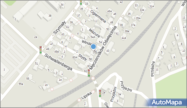 Radzionków, Męczenników Oświęcimia, 56B, mapa Radzionków