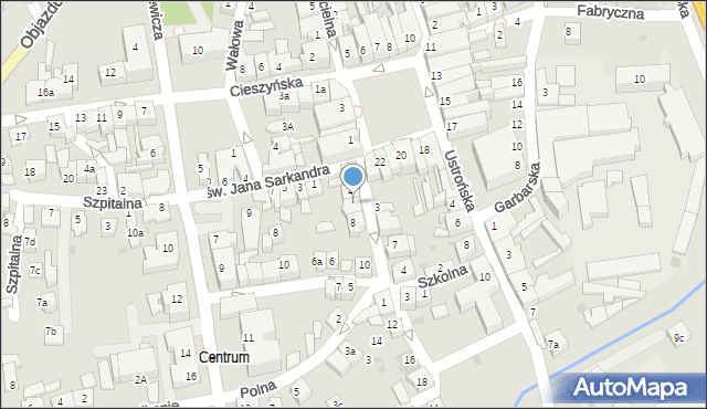 Skoczów, Mennicza, 6, mapa Skoczów