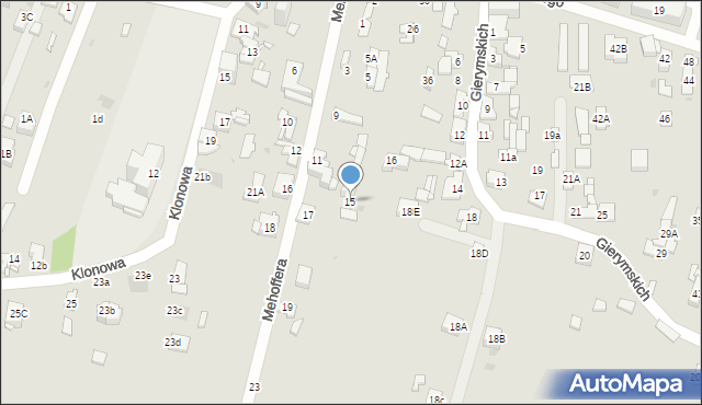 Sosnowiec, Mehoffera Józefa, 15, mapa Sosnowca