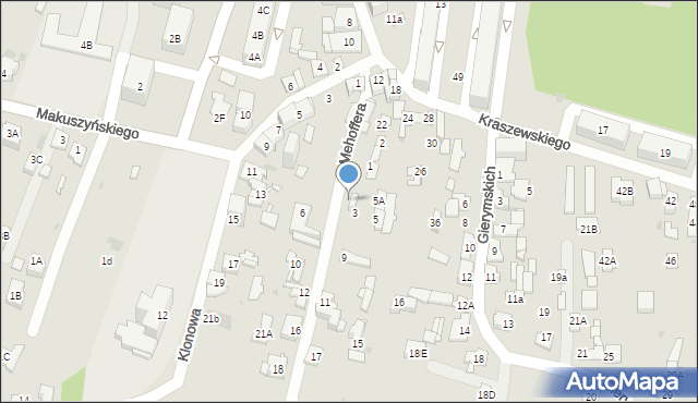 Sosnowiec, Mehoffera Józefa, 5b, mapa Sosnowca