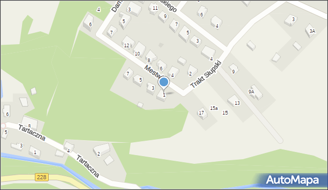 Sulęczyno, Mestwina, 1, mapa Sulęczyno