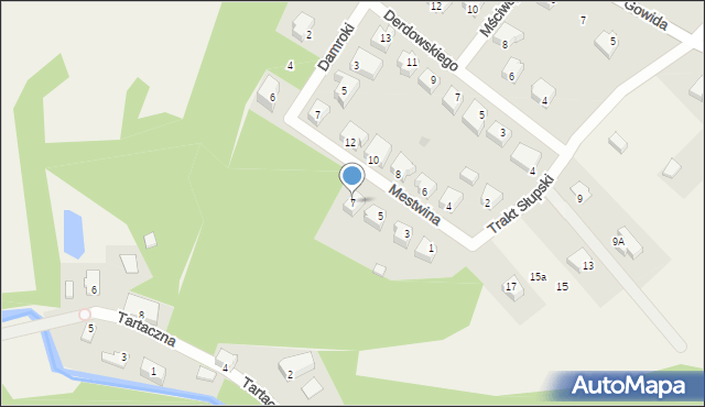Sulęczyno, Mestwina, 7, mapa Sulęczyno