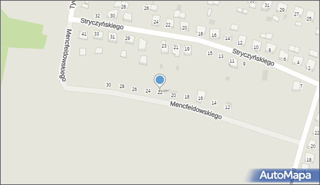 Sulmierzyce, Mencfeldowskiego Józefa, 22, mapa Sulmierzyce