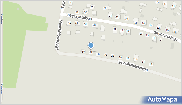 Sulmierzyce, Mencfeldowskiego Józefa, 28, mapa Sulmierzyce