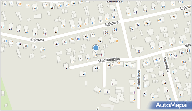Suwałki, Mechaników, 9, mapa Suwałk