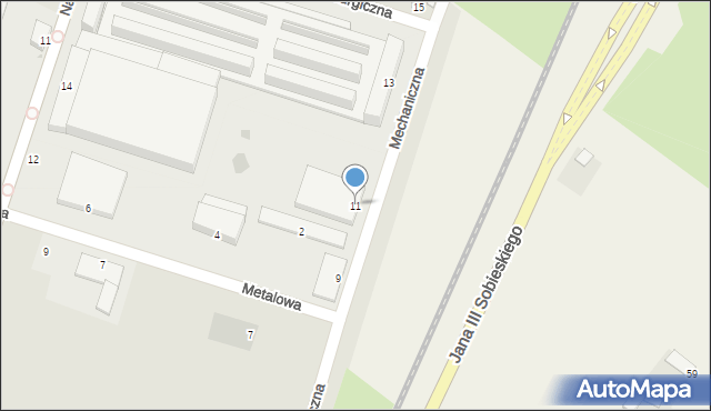 Świdnik, Mechaniczna, 11, mapa Świdnika