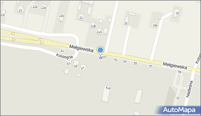 Świdnik, Mełgiewska, 49, mapa Świdnika