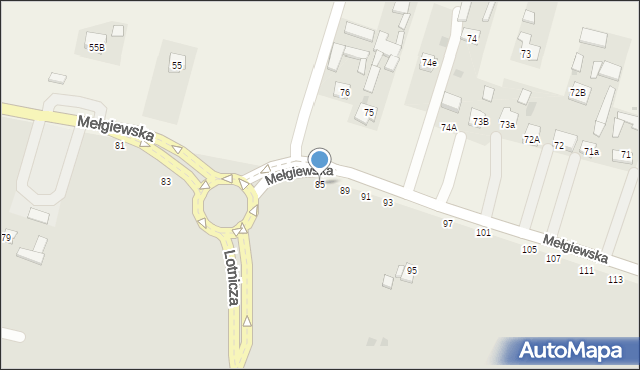 Świdnik, Mełgiewska, 85, mapa Świdnika