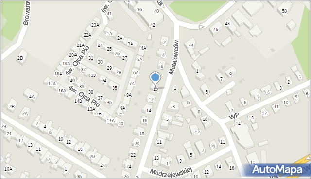 Świebodzice, Metalowców, 10, mapa Świebodzice