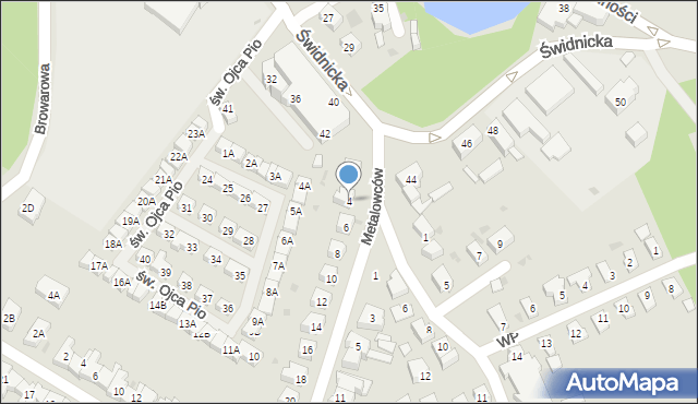 Świebodzice, Metalowców, 4, mapa Świebodzice