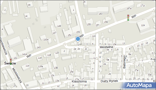 Świecie, Mestwina, 1, mapa Świecie