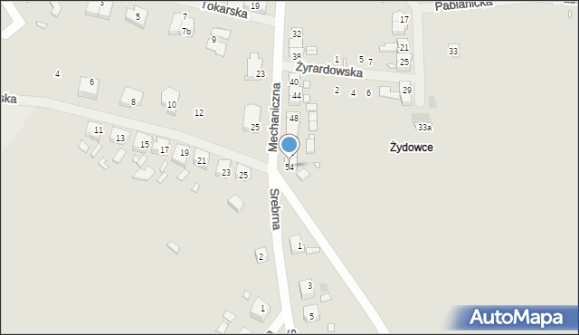 Szczecin, Mechaniczna, 54, mapa Szczecina