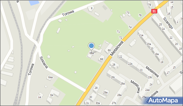 Szczecin, Metalowa, 68a, mapa Szczecina