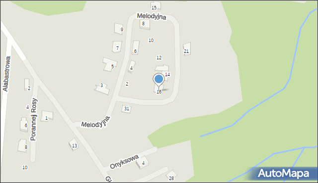 Szczecin, Melodyjna, 16, mapa Szczecina