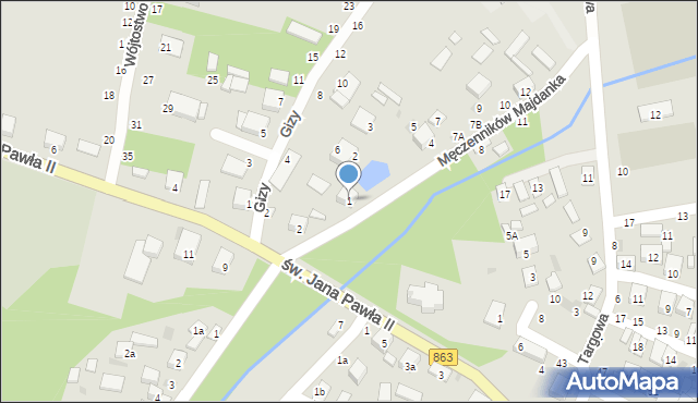 Tarnogród, Męczenników Majdanka, 1, mapa Tarnogród