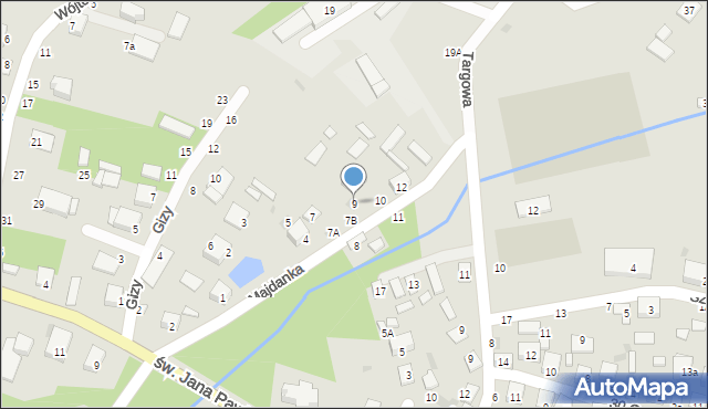 Tarnogród, Męczenników Majdanka, 9, mapa Tarnogród