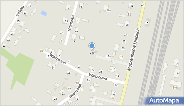 Terespol, Męczenników Unickich, 18b, mapa Terespol