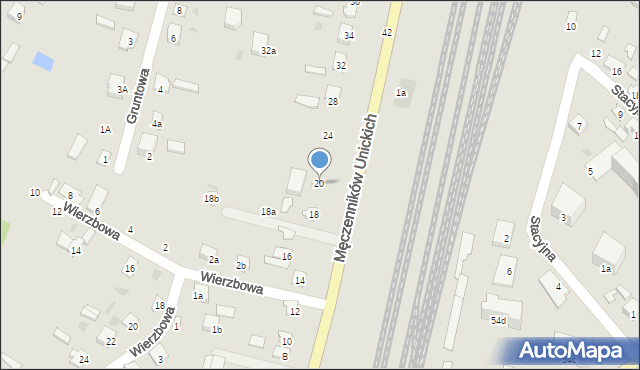 Terespol, Męczenników Unickich, 20, mapa Terespol