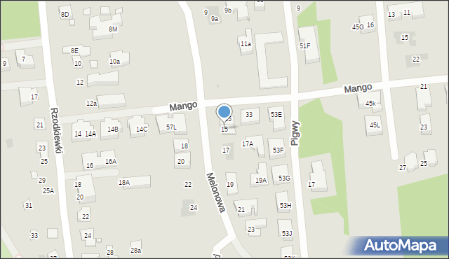 Warszawa, Melonowa, 15, mapa Warszawy