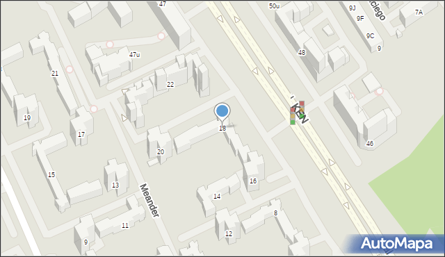 Warszawa, Meander, 18, mapa Warszawy