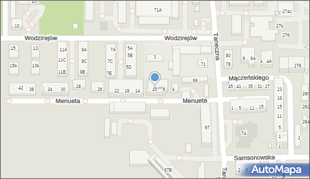 Warszawa, Menueta, 10, mapa Warszawy