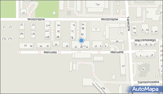 Warszawa, Menueta, 18, mapa Warszawy