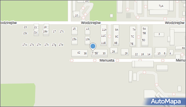 Warszawa, Menueta, 36, mapa Warszawy