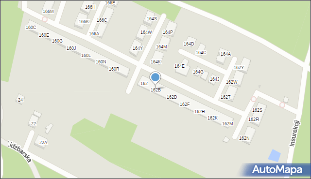 Warszawa, Mehoffera Józefa, 162B, mapa Warszawy