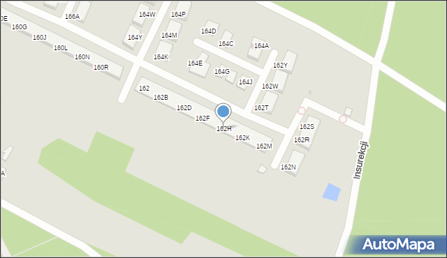 Warszawa, Mehoffera Józefa, 162H, mapa Warszawy