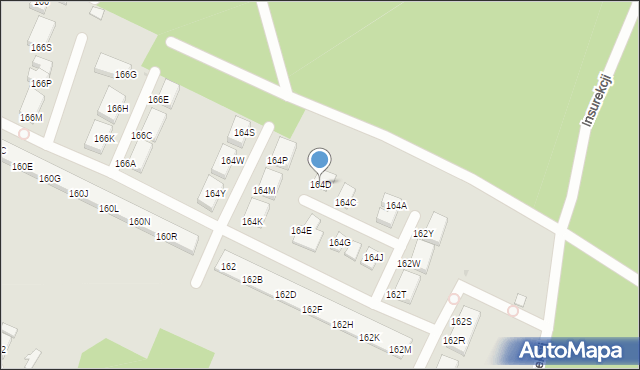 Warszawa, Mehoffera Józefa, 164D, mapa Warszawy