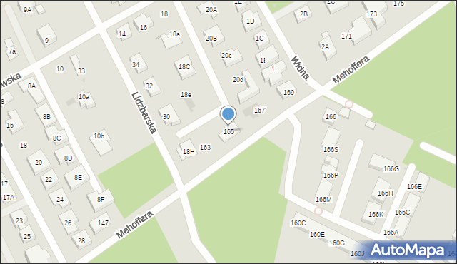 Warszawa, Mehoffera Józefa, 165, mapa Warszawy