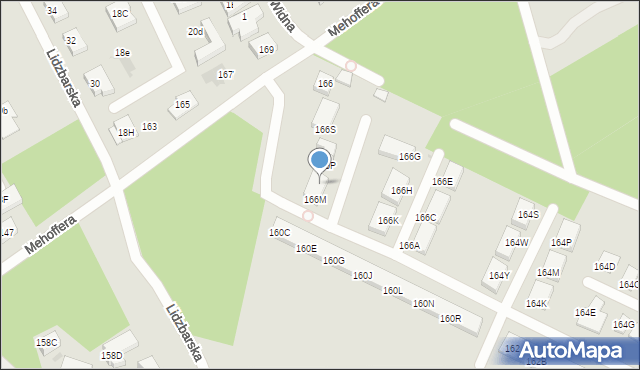 Warszawa, Mehoffera Józefa, 166N, mapa Warszawy