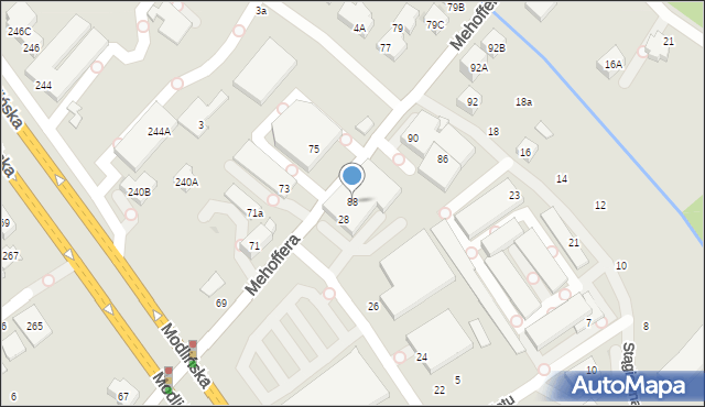 Warszawa, Mehoffera Józefa, 88, mapa Warszawy