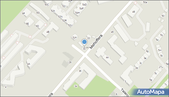 Warszawa, Mehoffera Józefa, 31, mapa Warszawy