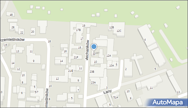 Warszawa, Mechaników, 12, mapa Warszawy