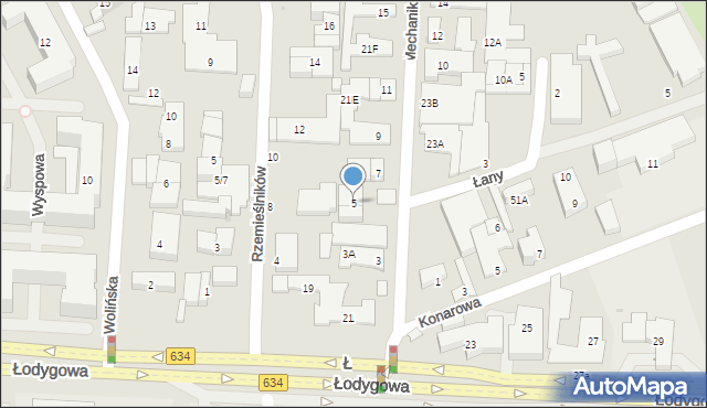 Warszawa, Mechaników, 5, mapa Warszawy