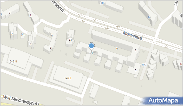 Warszawa, Meissnera Janusza, 11, mapa Warszawy