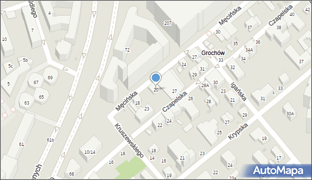 Warszawa, Męcińska, 20, mapa Warszawy